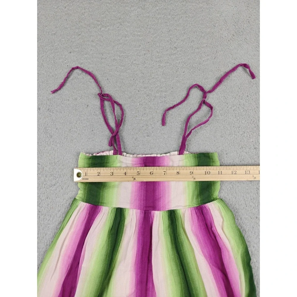 Janie‎ And Jack Dress Girls 10 Multicolor Stripe Smocked Ruffle Sundress Summer
